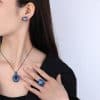 Women's All-match Copper-plated Gold Necklace Ring Earrings