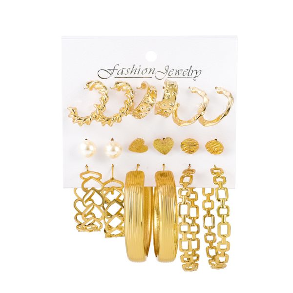 Circle Earring Combination Set European And American Retro Exaggeration