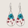 Double Sided Water Drop Dry Flower Earrings