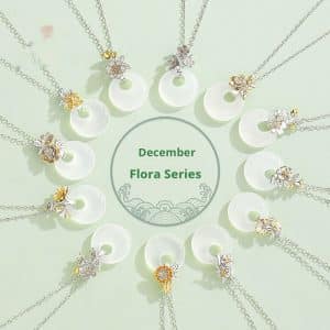 The 12 Floras White Chalcedony Peace Buckle S925 Silver Necklace