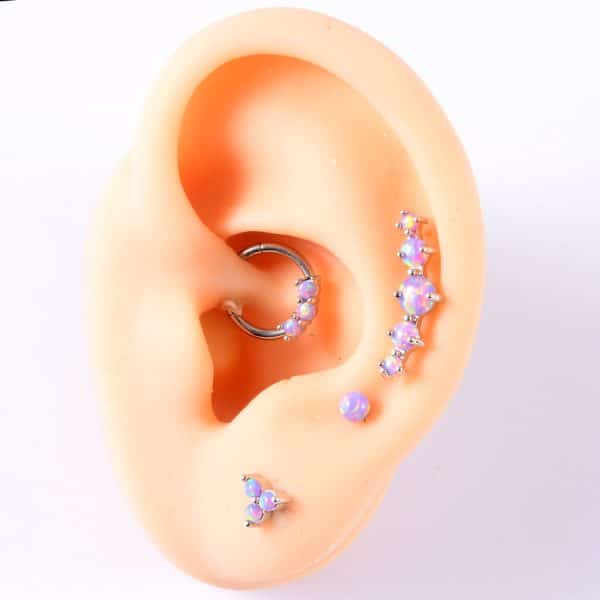 Opal Stud Set Of 4 Purple O Bao Nose Ring Ear Bone Stud
