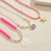 Polymer Clay Beaded Necklace Female Shell Multi-layer Twin Clavicle Chain