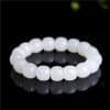 White Jade Barrel Beads Men's And Women's Bracelet
