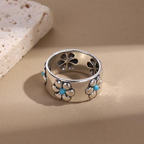 Vintage Flower Ring Fashion Personalized Minority Design Sense