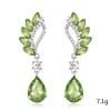 Vintage Long Green Crystal Earrings Drop Earrings
