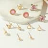 Personality Geometric Love Earrings 6 Pairs Set