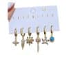 Light Luxury Color Heart-shaped Zircon XINGX Ear Clip 6-piece Set