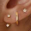 Brass Electroplating Inlaid Zircon XINGX Butterfly Earrings Three-piece Set