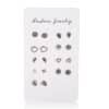 Women's Fashion Love Wings Flower Earrings 9 Piece Set