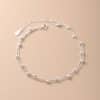 925 Sterling Silver Interval Round Beads Double-circle Anklet Female