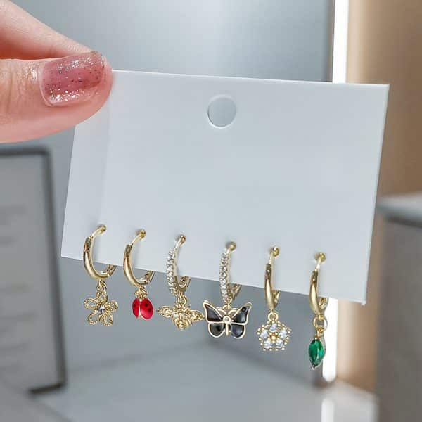 Black Butterfly Insect Ear Buckle Set