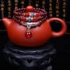 Wine Red Crystal Bracelet With Red Agate Spacer Beads