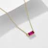 925 Sterling Silver Twelve Birthstone Square Clavicle Chain Women's Simple