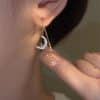 Slightly Set Zircon Versatile Moon Earrings