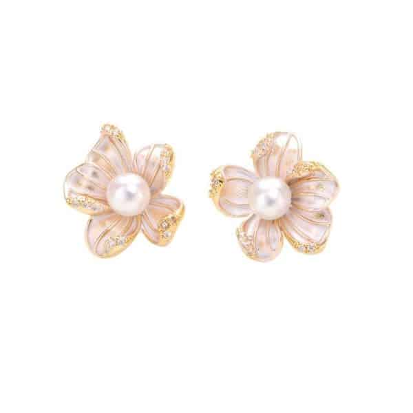 French Drip Begonia Online Influencer Earrings Natural