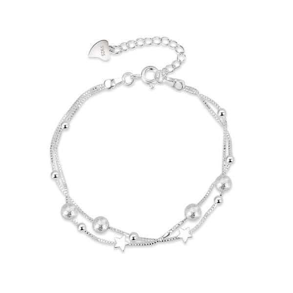 Silver-plated Small Star Bracelet Women's Fashion Double Layer