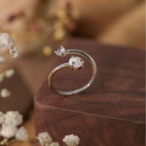 Open Ring European And American Simple Inlaid Zircon