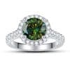 1 Karat Round Bag Color Moissanite Women's Ring
