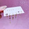 Ladies New Fashion Zirconium Ring Earring Set