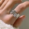 Cross Zircon Ring Ins Women's Special Interest Design Open Gemstone Ring