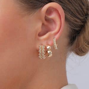 Metal Grain Spiral Cold Wind Set Earrings