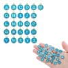 12 Colors Round Drop Oil English Letter Alloy Pendant DIY Ornament Accessories