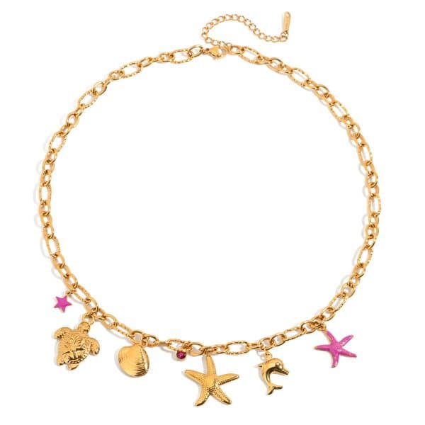 Dolphin Shell Turtle Dripping Five-pointed Star Necklace