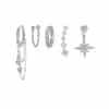 Simple And Fashionable Zircon Tassel Earrings Set