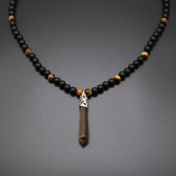 Natural Tiger Eye Stone Tiger Eye Stone Woven Necklace
