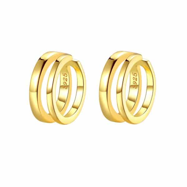 Golden Geometric Cold Wind Small Circle Ring