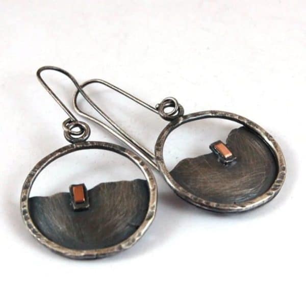 Mid-ancient Hollow Circle Metal Drop Earrings Inlaid Earrings