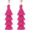 Set Rose Red Geometric All-match Earrings For Women