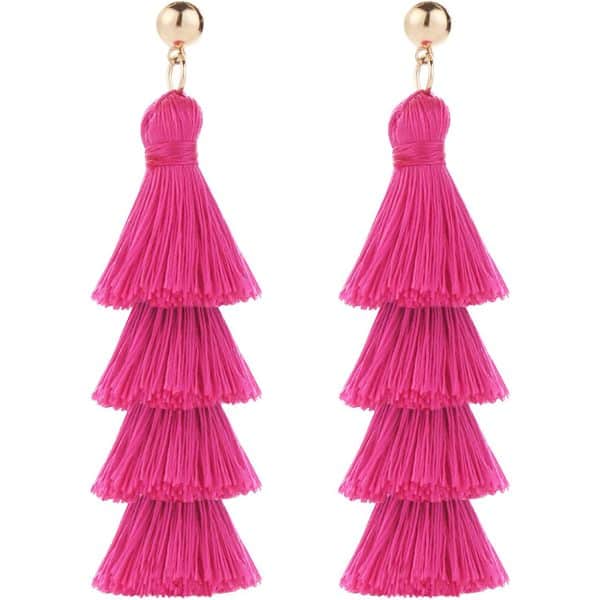 Set Rose Red Geometric All-match Earrings For Women
