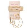 Pearl Headdress Necklace Love Tassel Earrings Set Creative Retro Simple