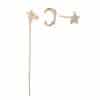 Five-pointed Star Set Ear Clip Stud Copper Micro-zircon Earrings