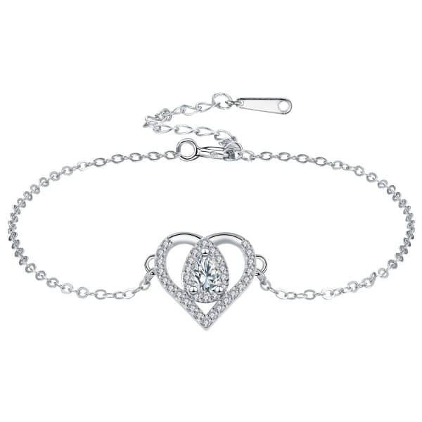 Valentine's Day Heart-shaped Adjustable Bracelet Water Drop