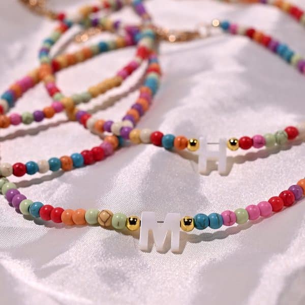 26 Shell Letter Necklace Mixed Color Turquoise Clavicle Chain