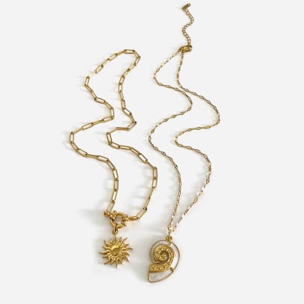 Fashion Titanium Steel SUNFLOWER Conch Fashion All-match Women's Necklace