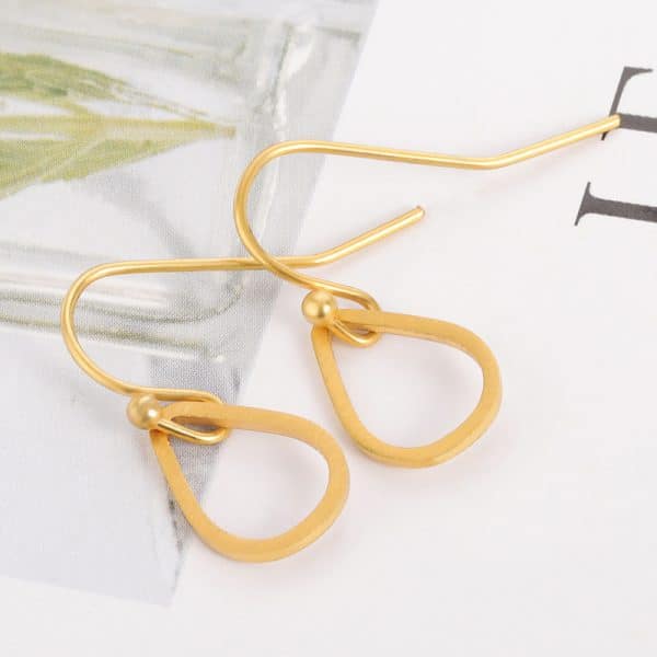 Korean Style Simple Stainless Steel Drop Earrings Women