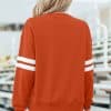 Fiery Red Varsity Striped Detail Drop Shoulder Oversized Sweatshirt
