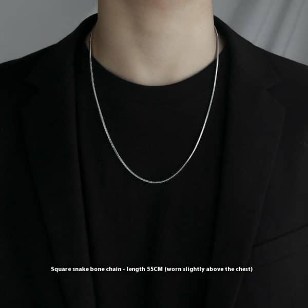 Titanium Steel Necklace Men's Korean-style Simple Ins Style Snake Bone