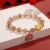 Chinese Style Beads String Bracelet Lucky Dragon Year Lucky Coin Agate Bracelet