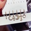 Zircon Micro Inlaid Fantasy Stars and Moon Earrings Set