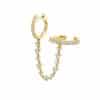 Silver Needle One Piece Diamond Earrings Double Circle Fashion Trend