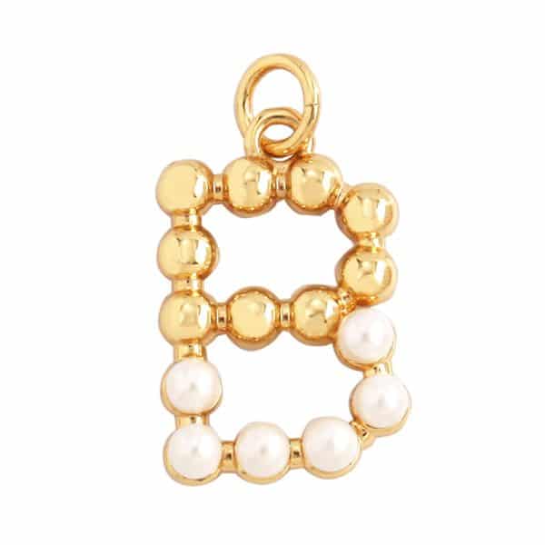 Popular Accessories Pearl Zircon Letter Pendant