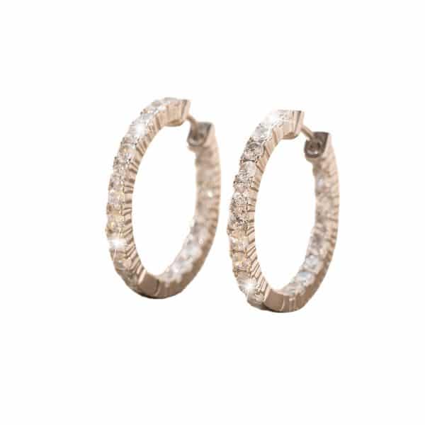 Copper Inlaid Zirconium Fashionable All-match Personalized Circle Earrings