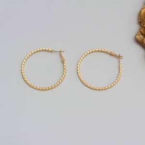 Women's Fashion Circle Alloy Matte Gold Earrings