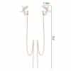 Cross Border Jewelry Personality Copper Micro Set Zircon Butterfly Ear Bone Clip Super Long Personality Tassel Ear Line Earrings