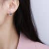 925 Silver Round Silver Tree Zircon Earrings Elegant Earrings For Women