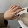 Silver Plated Ring Fashion Dual Layer Open-end Index Finger Ring
